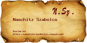 Naschitz Szabolcs névjegykártya
